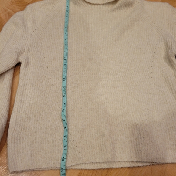 Topshop roll top cropped turtleneck sweater cream size L - Picture 9 of 9